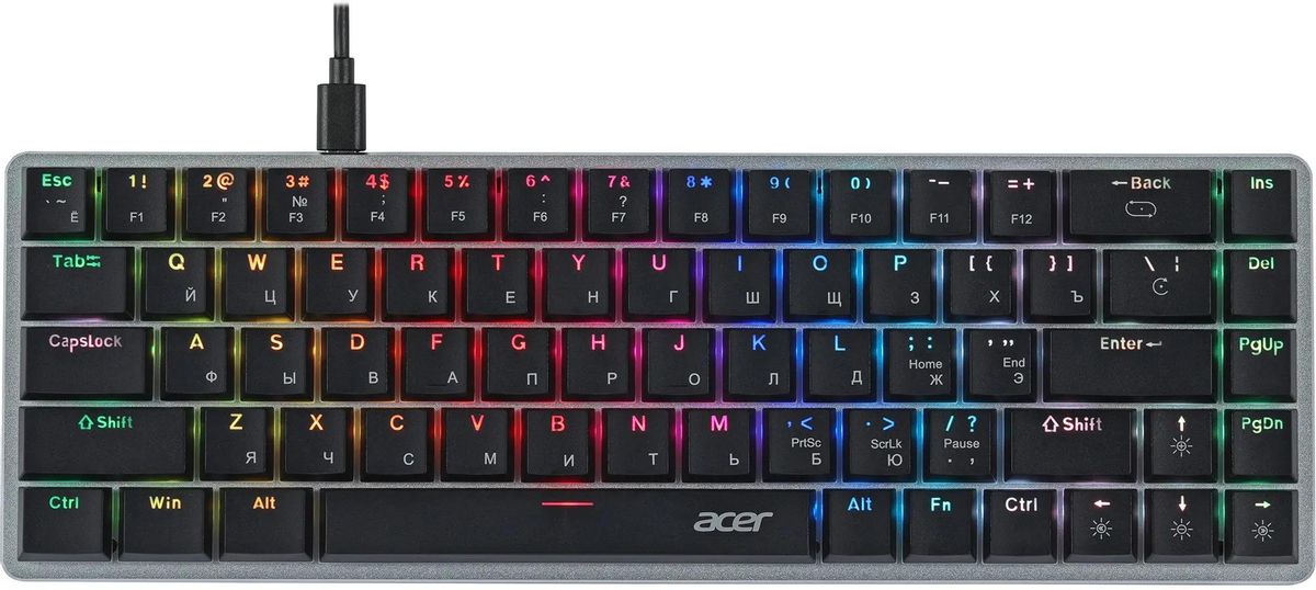 Клавиатура Acer OKW302,  USB, серебристый [zl.kbdcc.01c]